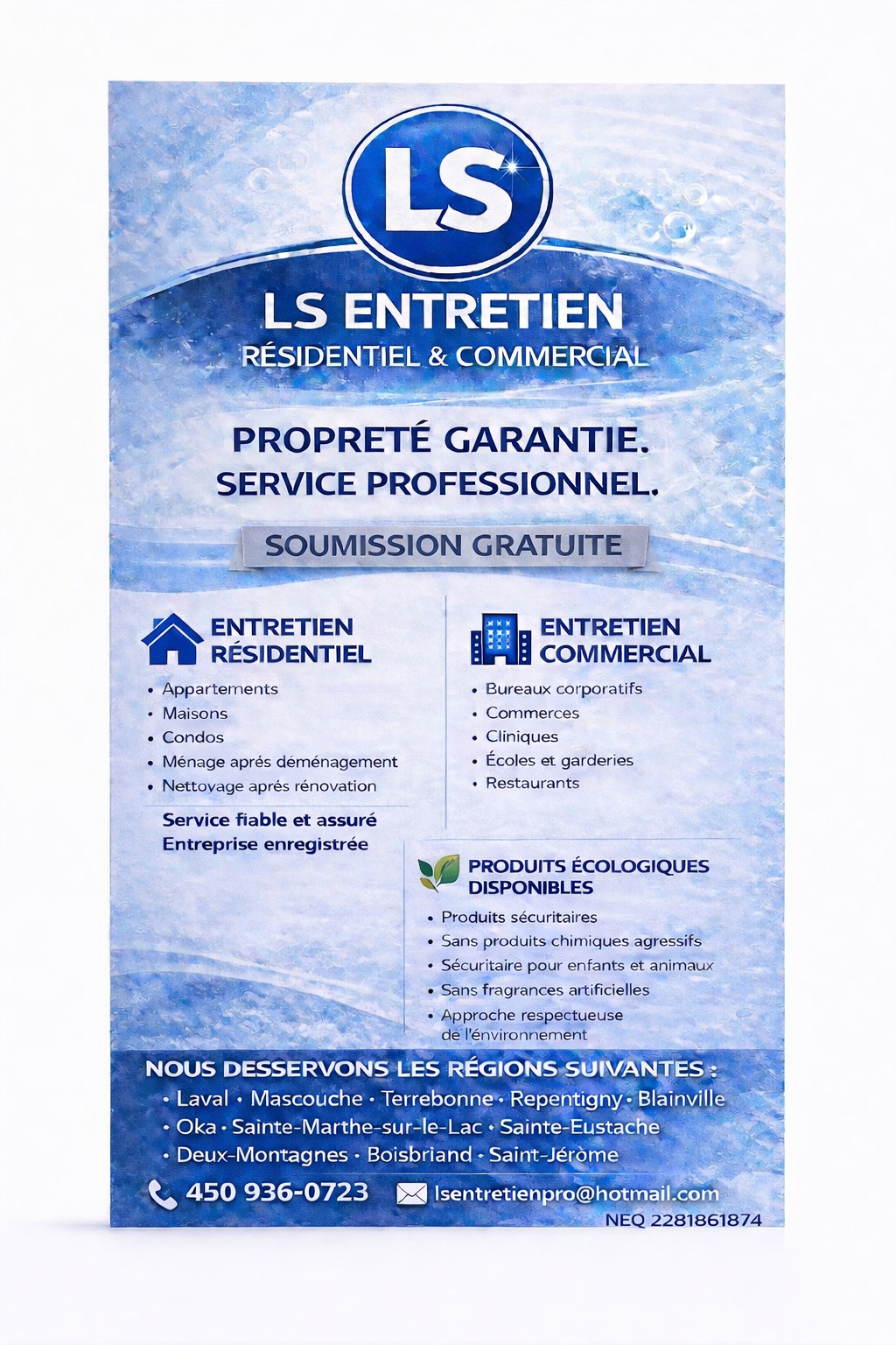 Profil de ls nettoyage résidentiel et commercial